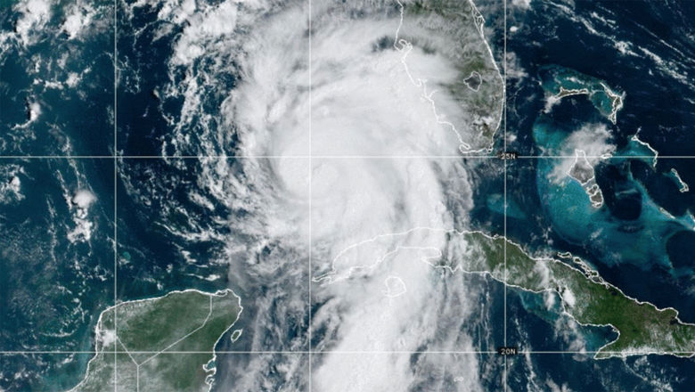 Satellite image of Hurricane Idalia in late August.