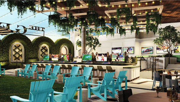 A rendering of the George Sportsmen's Lounge, which will feature live entertainment, bar-top gaming, patio parties, full-service dining and cocktails. A rendering of the George Sportsmen's Lounge, which will feature live entertainment, bar-top gaming, patio parties, full-service dining and cocktails.