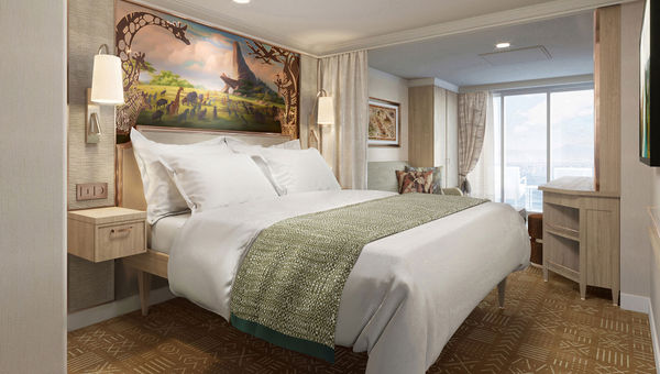 The Treasure's cabins wave at themes from other Disney movies such as "Aladdin," "The Lion King" and "Jungle Cruise."