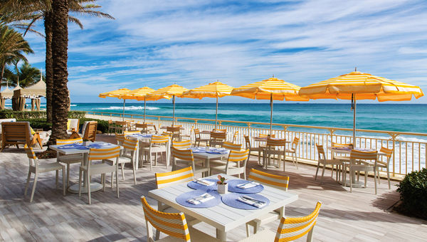 The beachfront Breeze Ocean Kitchen is tucked away in the Eau Palm Beach Resort & Spa. The beachfront Breeze Ocean Kitchen is tucked away in the Eau Palm Beach Resort & Spa.