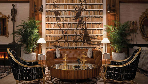 The Ben's lobby has a floor-to-ceiling bookcase. The Ben's lobby has a floor-to-ceiling bookcase.