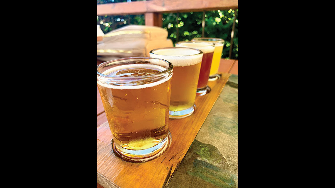 A beer flight at the Maui Brewing Co.