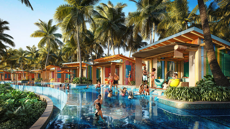 A rendering of the Hideout Cabanas at the new Hideaway Beach on Royal Caribbean International's Perfect Day at CocoCay private island in the Bahamas.