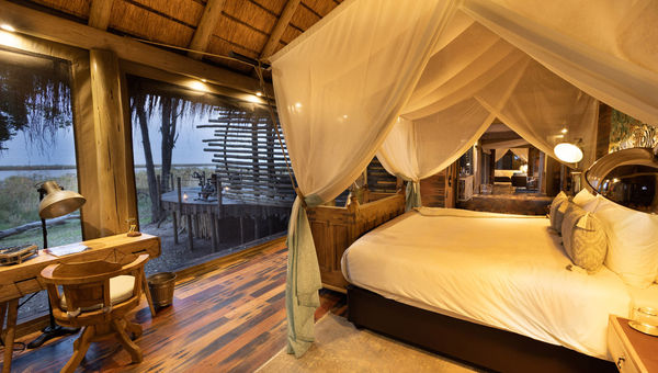 A two-bedroom suite at Sitatunga Private Island. A two-bedroom suite at Sitatunga Private Island.