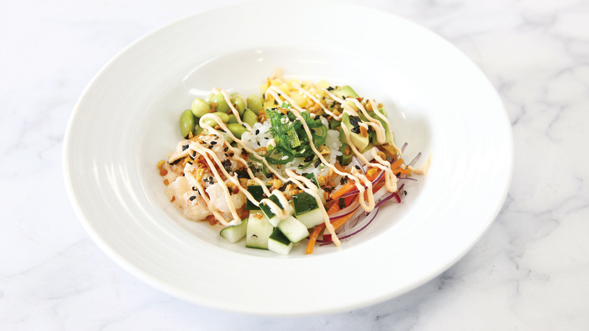 Hawaiian poke is on Carnival Cruise Line's new vegan menu and is made with plant-based salmon.