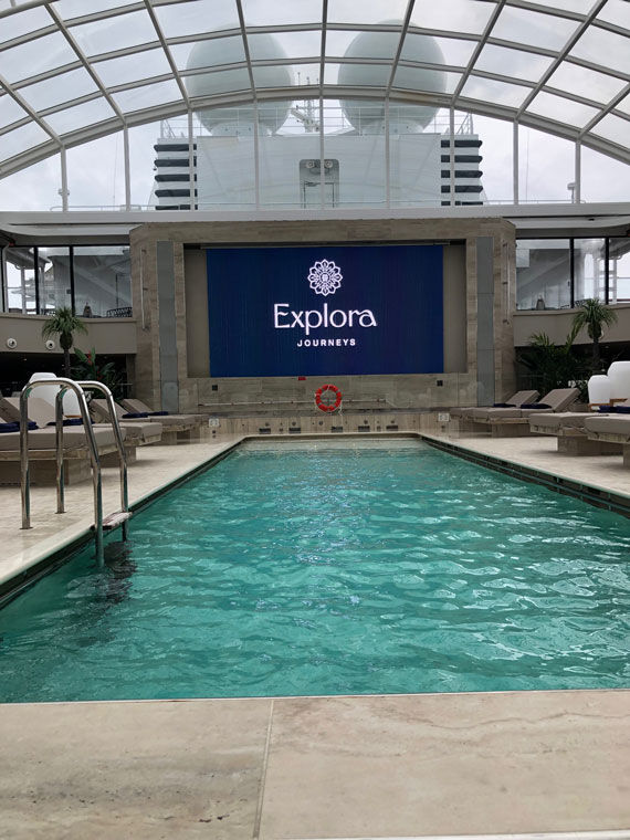 The Conservatory Pool is covered with a sliding glass roof.