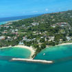 An aerial view of Jamaica’s North Coast resorts.
