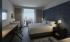 A King Room at the Kimpton Virgilio with views over Mexico City's Polanco neighborhood.