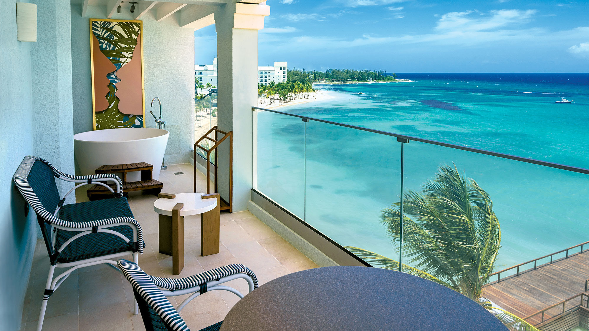 A view of the sea from a one-bedroom beachfront butler suite.