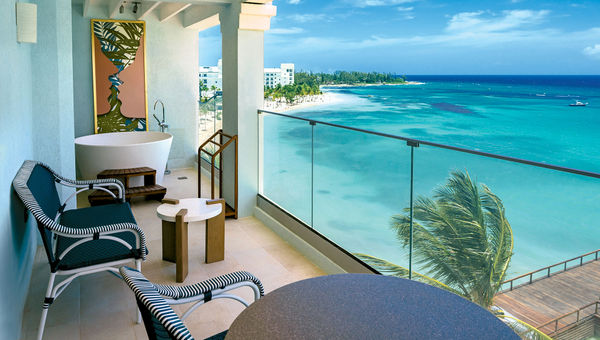 A view of the sea from a one-bedroom beachfront butler suite.