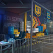 A rendering of the loading area for Penguin Trek.