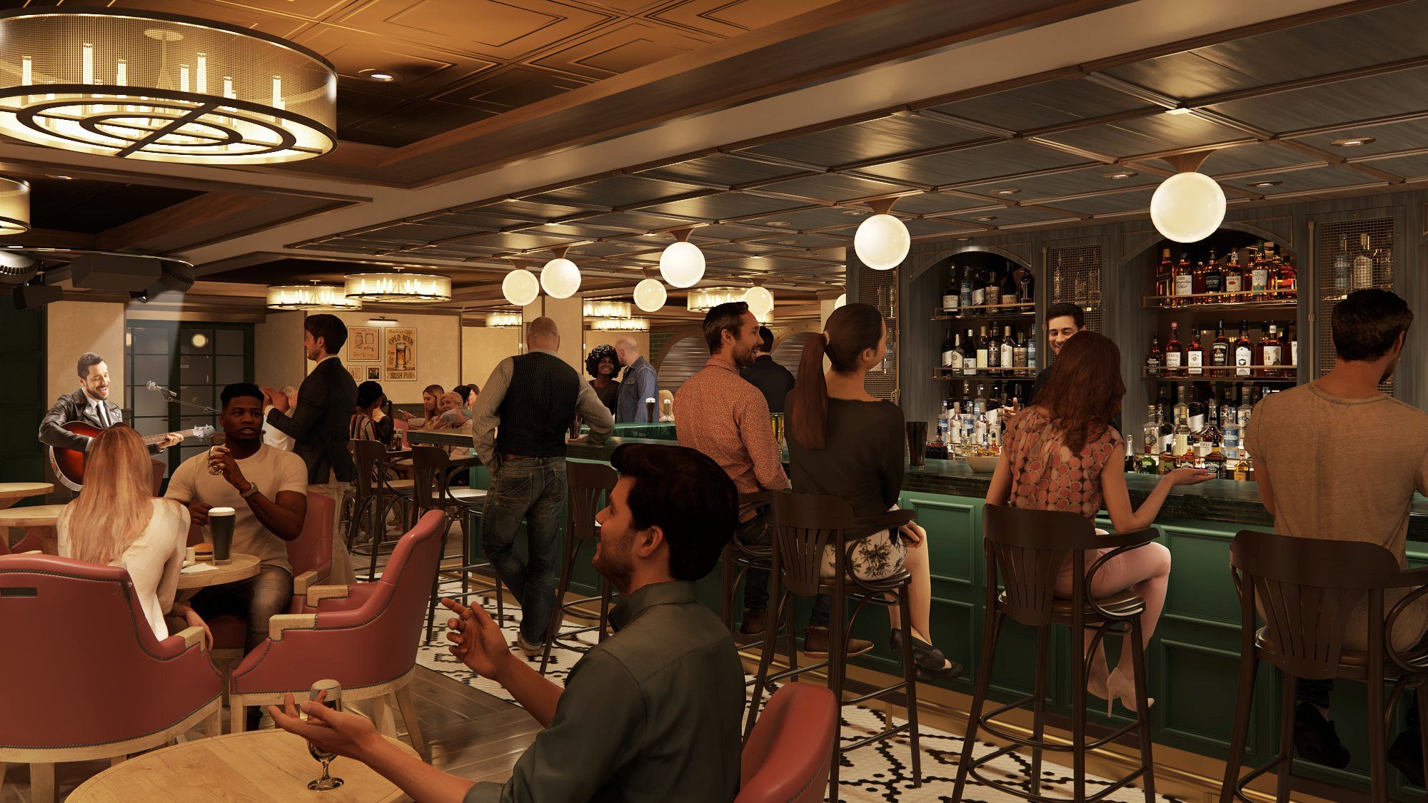 O'Malley's Irish Pub will be a reimagined space on the Sun Princess.