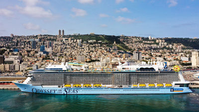 The Odyssey of the Seas in Haifa, Israel, in 2021.