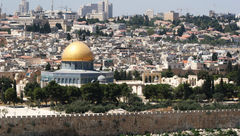 A view of Dome of the Rock, an Islamic shrine in the Old City of Jerusalem.