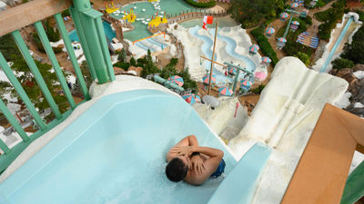 A waterslide at Blizzard Beach.