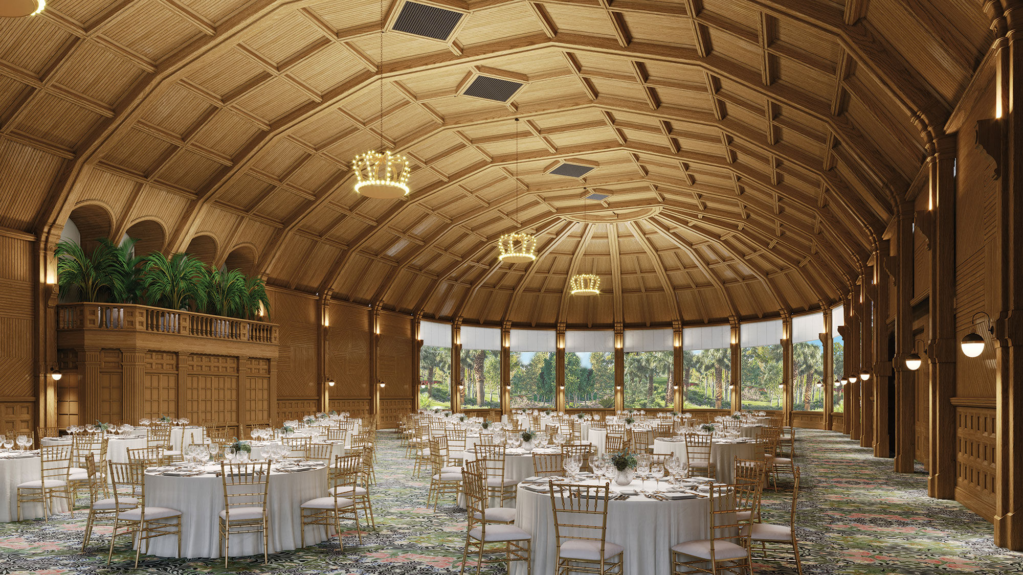 A rendering of the renovated Crown Room.