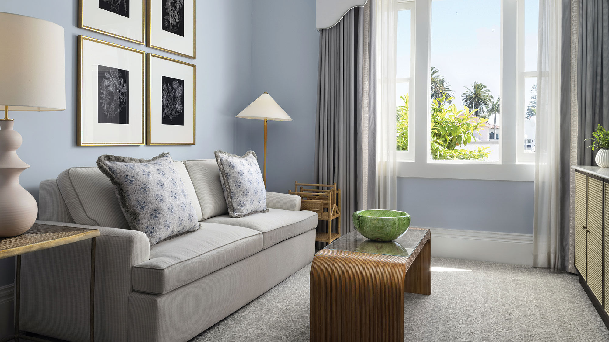 A rendering of a Victorian guestroom.