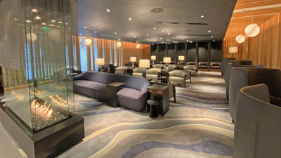 The main sitting room at the new Denver Admirals Club.