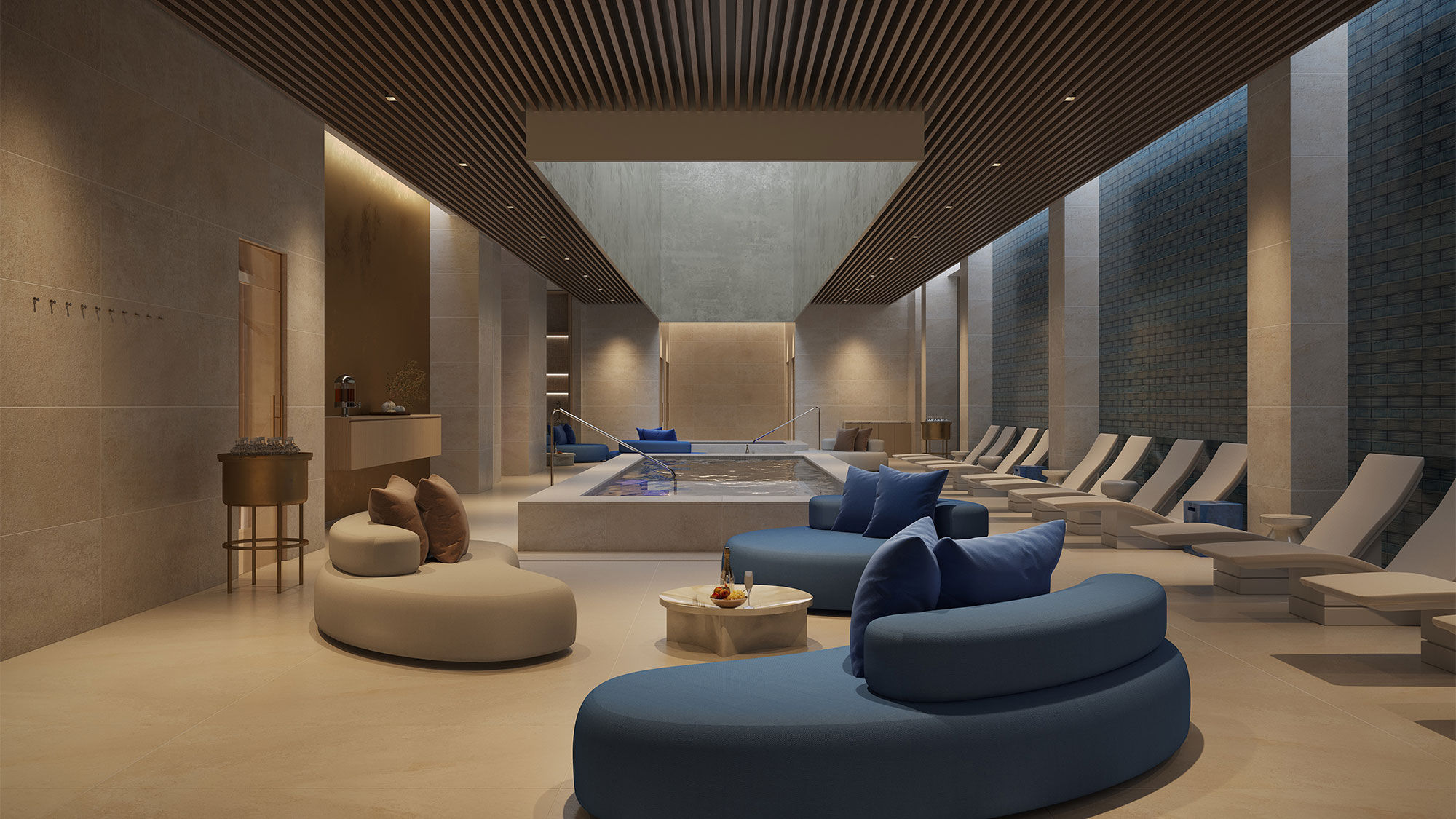 A rendering of the Lapis Spa at Fontainebleau Las Vegas.