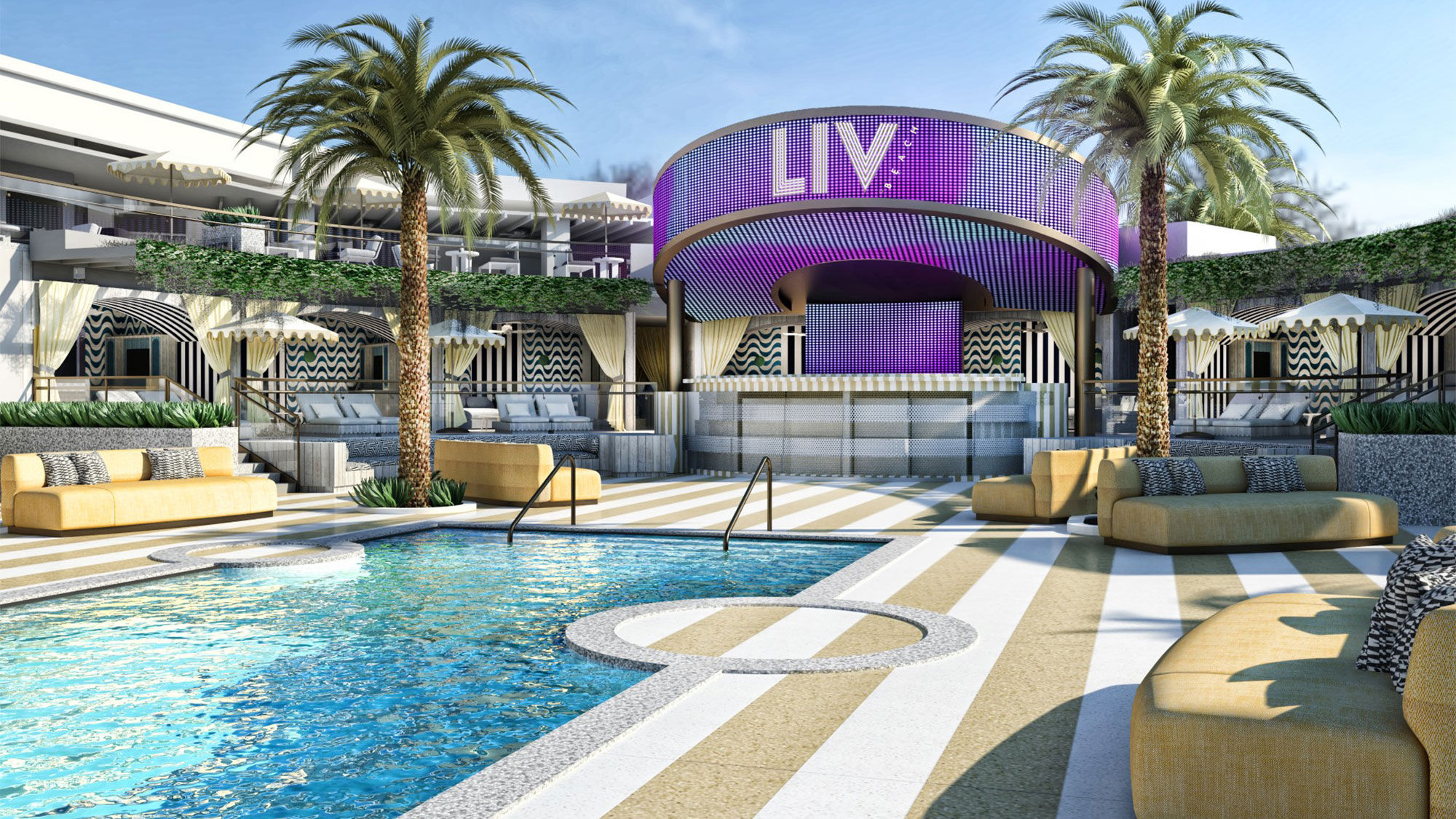 A rendering of  LIV Beach, to open next spring at Fontainebleau Las Vegas.