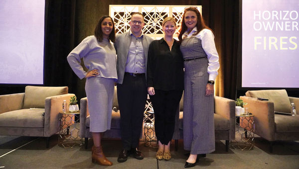 Ensemble’s leadership team at Horizons 2023 (from left): Shahla Lalani, Michael Johnson, Kristina Boyce and and Beth Butzlaff.