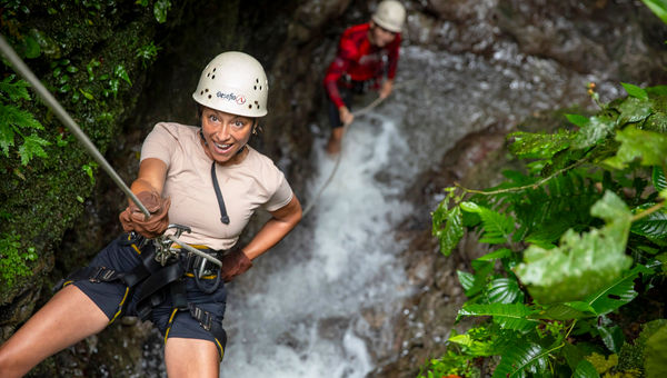 Canyoneering in Costa Rica on a Geluxe Collection tour. Canyoneering in Costa Rica on a Geluxe Collection tour.