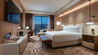 A rendering of a Resort King Mountain View guestroom at the Durango.