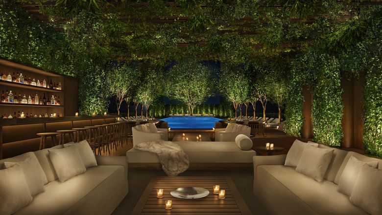 The Roof pool and bar at the Singapore Edition.