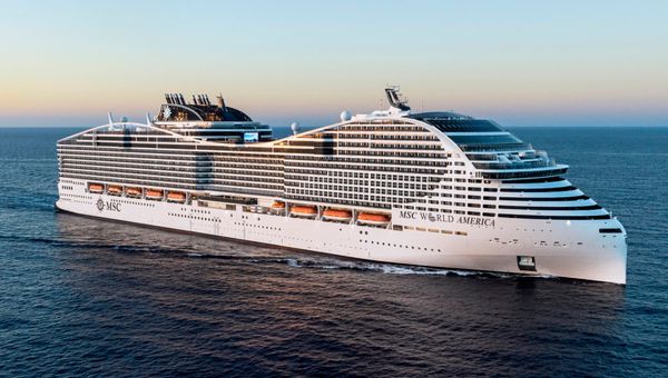 A rendering of the MSC World America, one of more than a half-dozen large cruise ships debuting in 2025. A rendering of the MSC World America, one of more than a half-dozen large cruise ships debuting in 2025.
