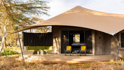 One of the 10 suites at Angama Amboseli, which opened on Nov. 1 in Kenya's Kimana Sanctuary, known for its "Super Tusker" elephants.