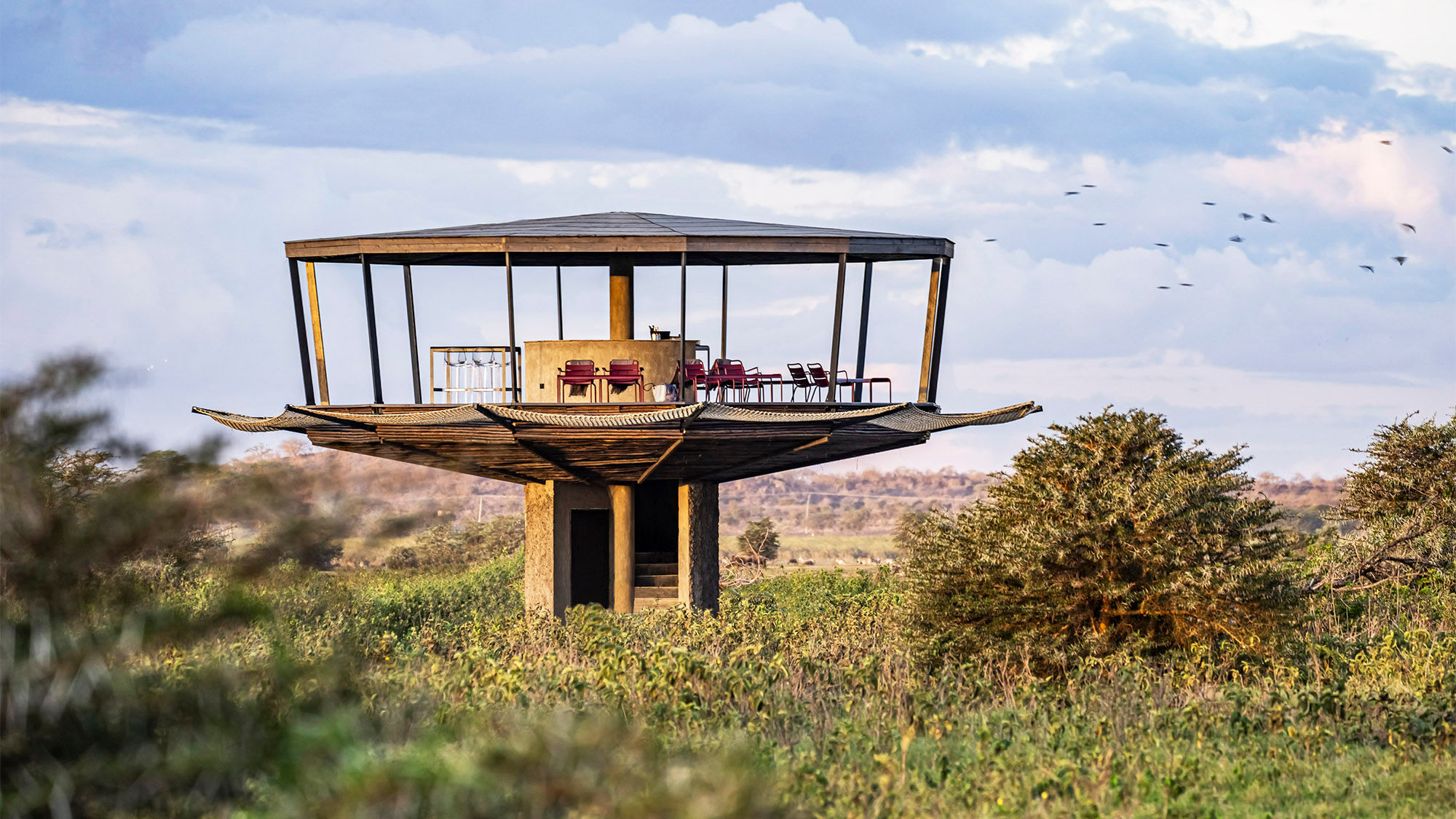 The Mnara viewing tower at Angama Amboseli.