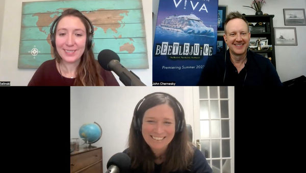 Clockwise from top left: Cruise editor Andrea Zelinski, Norwegian Cruise Line exec John Chernesky and host Rebecca Tobin talk about single-occupancy cabins and the joys of cruising solo. Clockwise from top left: Cruise editor Andrea Zelinski, Norwegian Cruise Line exec John Chernesky and host Rebecca Tobin talk about single-occupancy cabins and the joys of cruising solo.