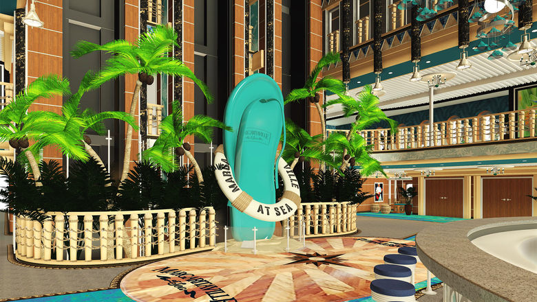 A rendering of the giant flip flop that will adorn the atrium on the Margaritaville at Sea Islander.