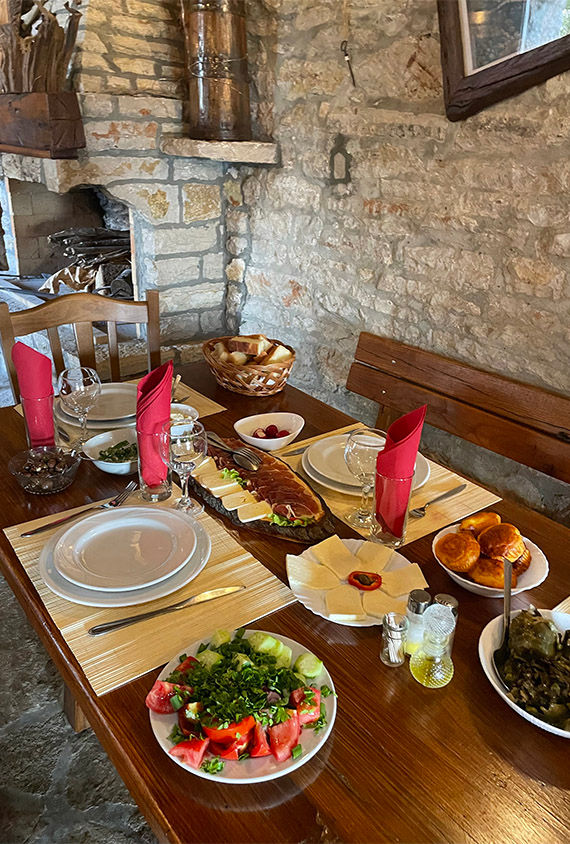 A lavish meal awaited at the end of a hike to a secluded 17th-century village. The home belonged to Nicola and his family, whose history in the village goes back generations.