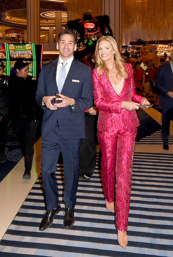 Fontainebleau Las Vegas president Mark Tricano and COO Colleen Birch at the hotel's grand opening.
