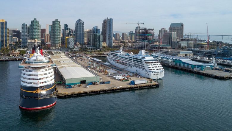 Crew members working on the Disney Magic and Holland America Line's Zaandam at the Port of San Diego were detained in late April.