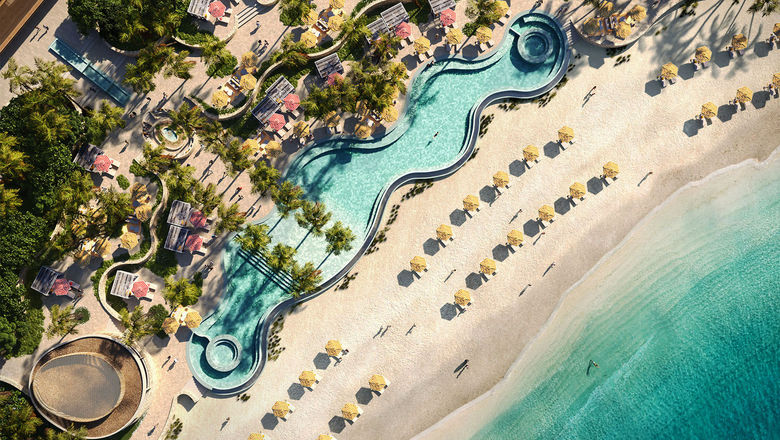 Aerial rendering of the pool area at Vie L'Ven, which is slated to open in 2028.