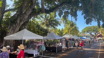 Visitors stroll around Kona, during the monthly Kokua Kailua event.
