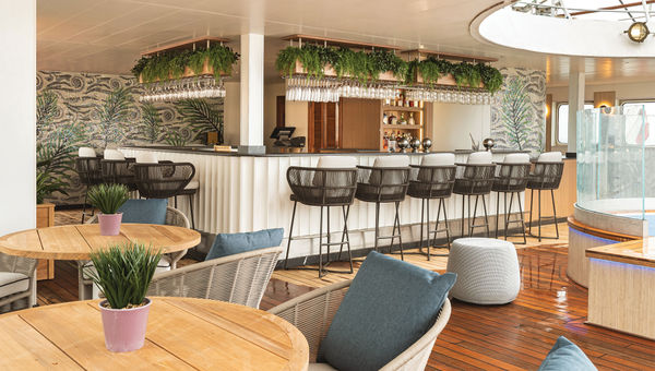 Windstar refurbishments will include new furniture, speakers and lighting around the pool area on sailing ships. Windstar refurbishments will include new furniture, speakers and lighting around the pool area on sailing ships.