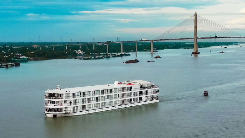 The Viking Saigon sailing the Mekong.