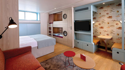 A-Rosa's pitch to the family-travel market includes 12 family cabins onboard the A-Rosa Sena that have bunkbeds and can fit up to five people.