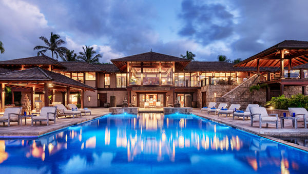 The Balinese-inspired estate Hale Ai Kai is a luxury compound made up of four connected pavilions. The Balinese-inspired estate Hale Ai Kai is a luxury compound made up of four connected pavilions.