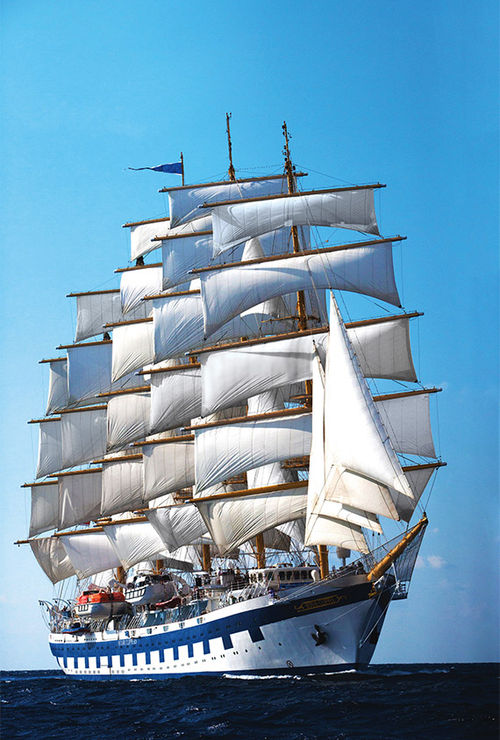 The Royal Clipper's 54,000 square feet of billowing sails enable a unique cruising experience. The Royal Clipper's 54,000 square feet of billowing sails enable a unique cruising experience.