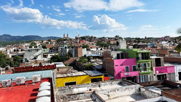 A look out over the rooftops of Calvillo. A look out over the rooftops of Calvillo.