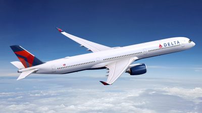 A rendering of a Delta Airbus A350-1000.