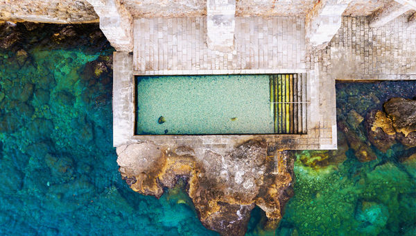 The seafront pool at the Hotel Excelsior Dubrovnik has a secret grotto vibe. The seafront pool at the Hotel Excelsior Dubrovnik has a secret grotto vibe.