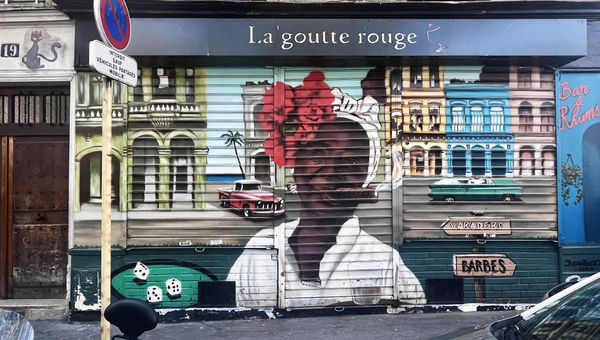 Street art in Little Africa, a cultural hub and neighborhood in Paris.