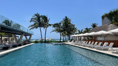 The WET pool deck at the W Punta de Mita is designed for families and has beautiful ocean views.