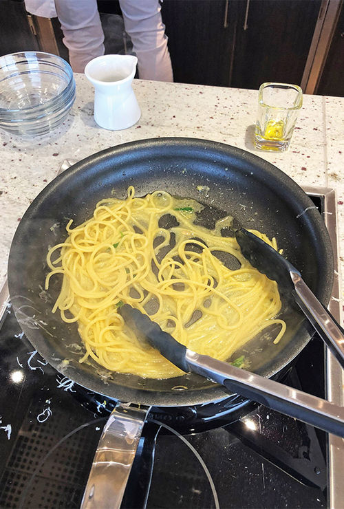 Ingredients for pasta al limone include parboiled spaghetti, olive oil, lemon juice and zest, starchy pasta water, Parmesan cheese and basil. Ingredients for pasta al limone include parboiled spaghetti, olive oil, lemon juice and zest, starchy pasta water, Parmesan cheese and basil.