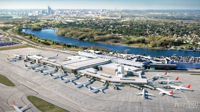 A rendering of the expanded Eppley Airfield.